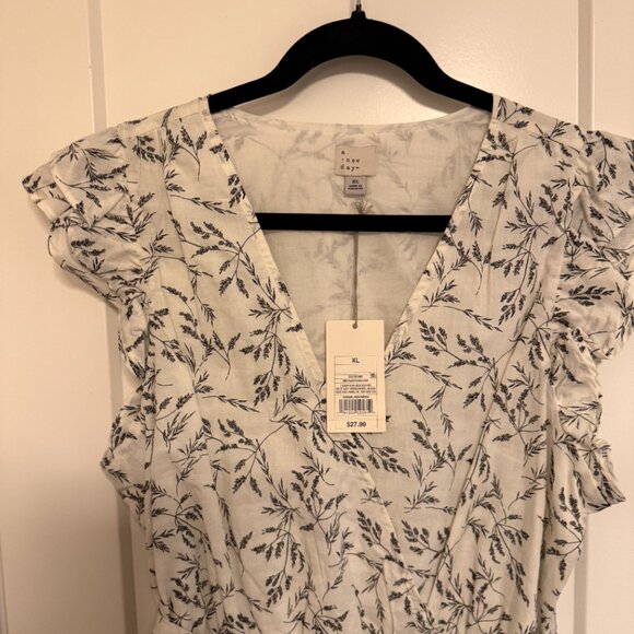 A New Day Floral Ruffle Wrap Maxi Dress - XL - Picture 4 of 8